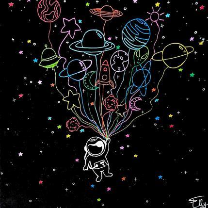 Painting Fils de couleur by Elly | Painting Pop-art Acrylic Life style