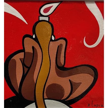 Painting BOUGIE D'AMBIANCE by Lopez Alfredo | Painting Figurative Acrylic Life style