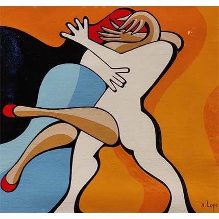 Painting LA DANSE et LE JEU by Lopez Alfredo | Painting Figurative Acrylic Life style