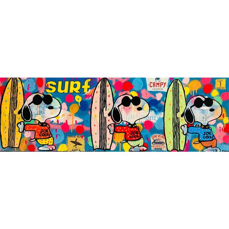 Painting Snoopy Surf by Kikayou | Painting Pop-art Pop icons Graffiti