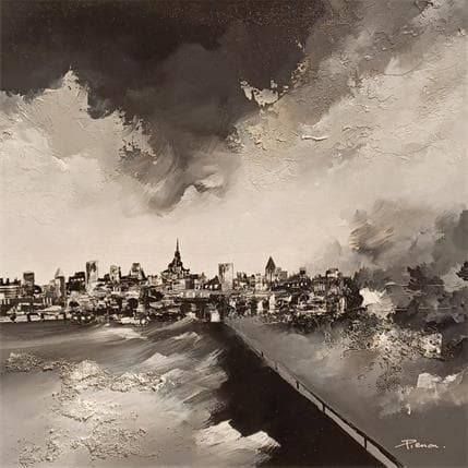 Painting LES REMPARTS by Pienon Cyril | Painting Figurative Acrylic Landscapes, Marine