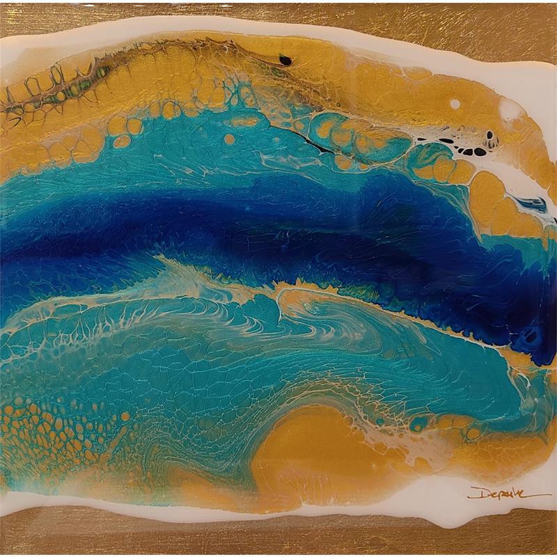 Peinture 680 Profondeurs Marines par Depaire Silvia | Tableau Abstrait Minimaliste Acrylique