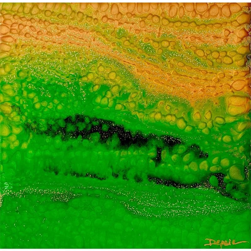 Gemälde 605 Emeraude von Depaire Silvia | Gemälde Abstrakt Minimalistisch Acryl