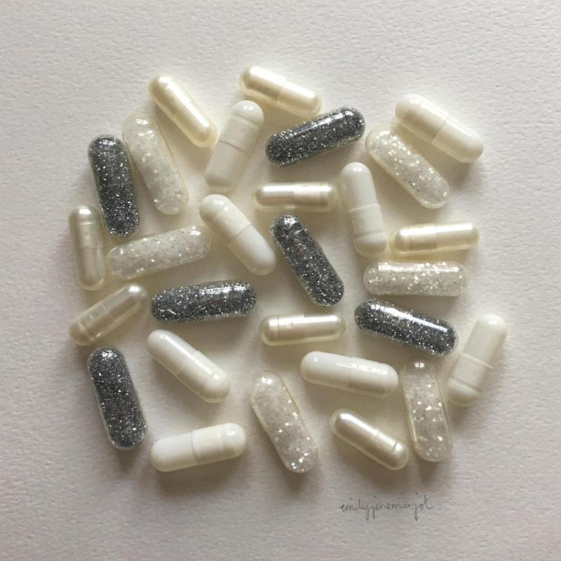 Peinture sparkling pills par Marjot Emily Jane  | Tableau Abstrait Matiérisme Minimaliste