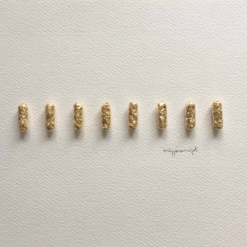 Peinture white and gold 2 par Marjot Emily Jane  | Tableau Matiérisme