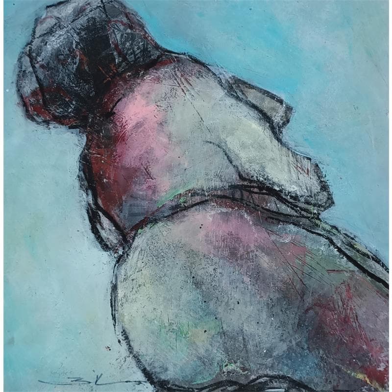 Pintura Je suis confinée por Kerbastard Béatrice | Pintura Figurativo Desnudo Acrílico