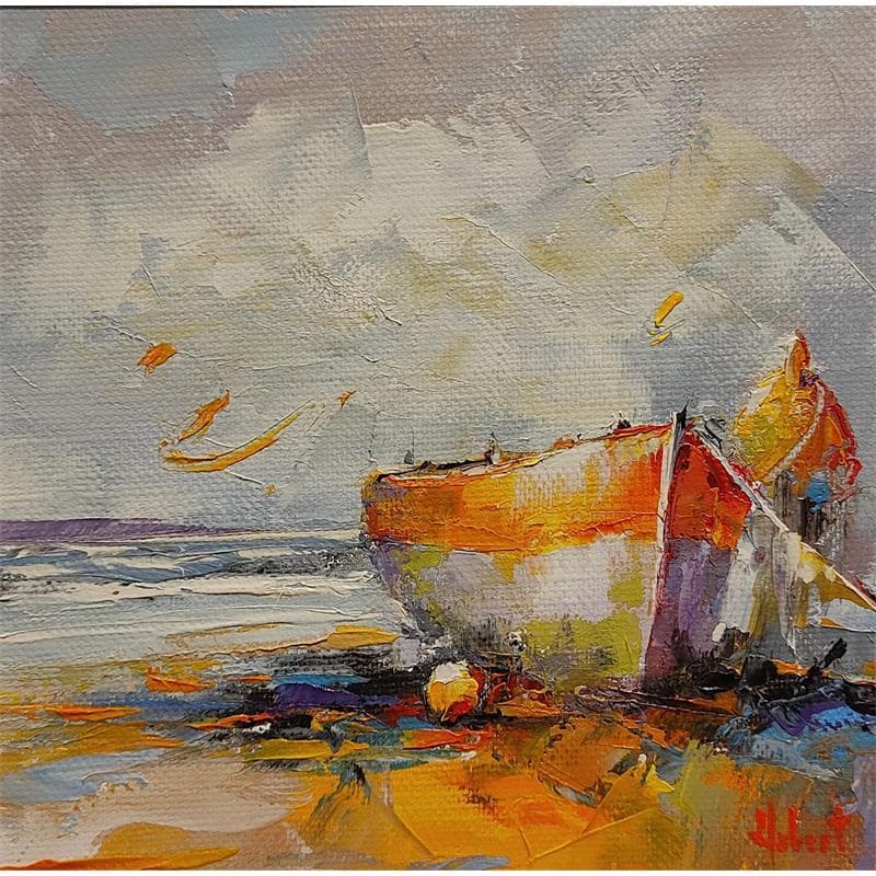 Painting 14 l'attente by Hébert Franck | Painting Figurative Marine Oil