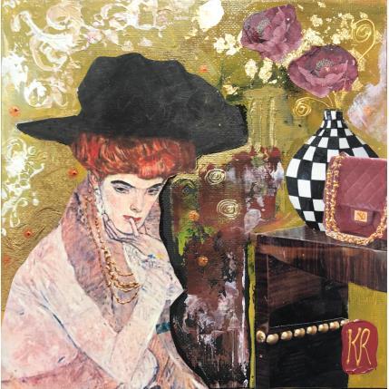 Peinture Tes cheveux roux par Romanelli Karine | Tableau Figuratif Collage Portraits, Scènes de vie