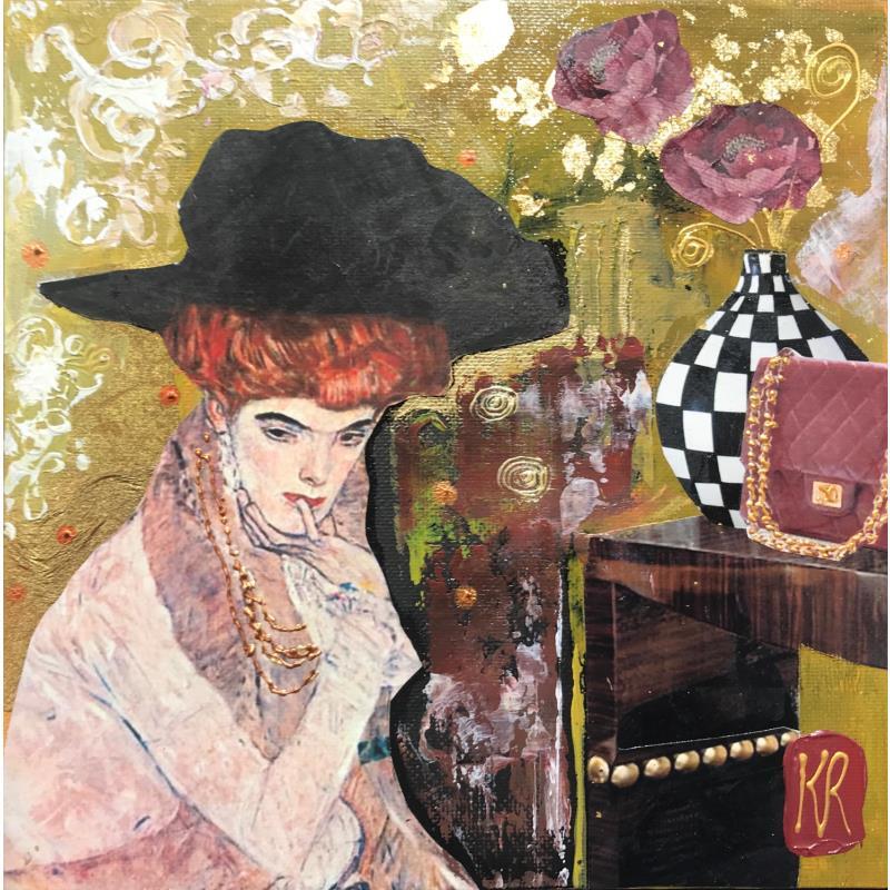 Gemälde Tes cheveux roux von Romanelli Karine | Gemälde Figurativ Porträt Alltagsszenen Collage