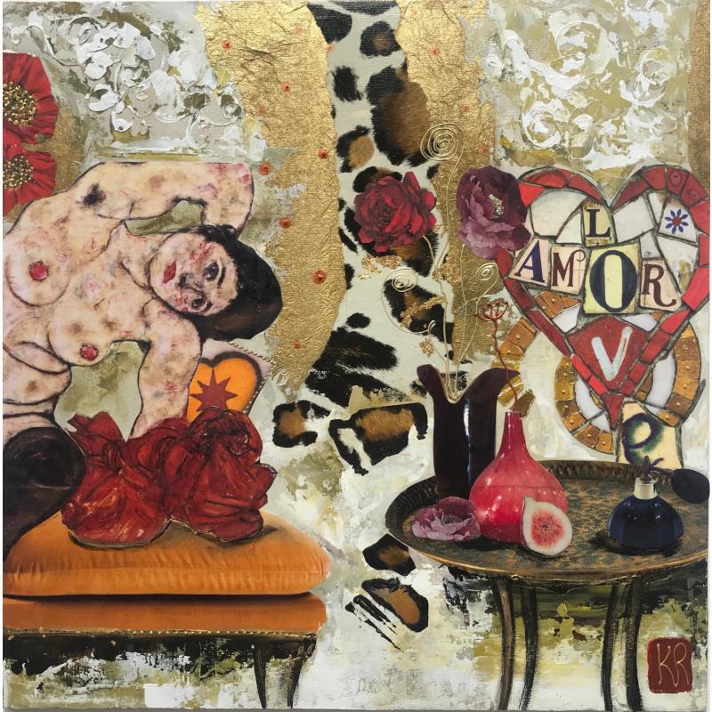Peinture L'amour par Romanelli Karine | Tableau Figuratif Scènes de vie Collage