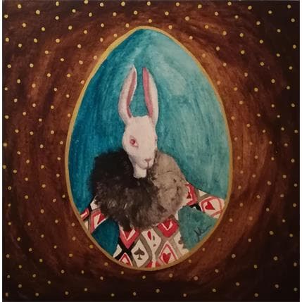 Painting Au mirroir by Nai | Painting Surrealism Acrylic Animals