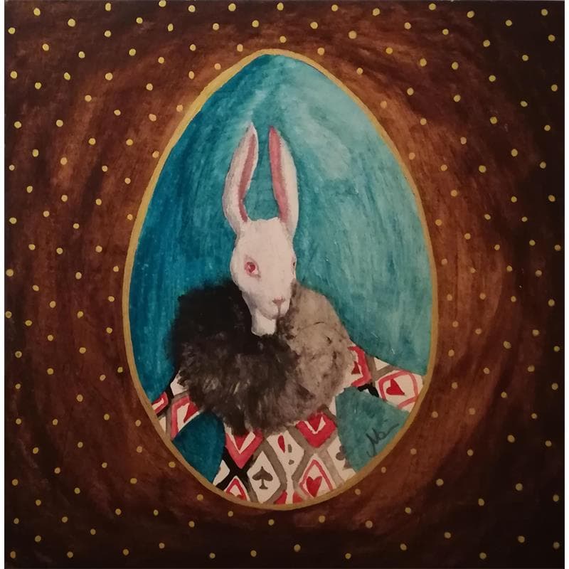 Painting Au mirroir by Nai | Painting Surrealism Animals Acrylic