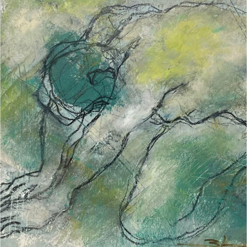 Painting Souplesse du coeur by Kerbastard Béatrice | Painting Acrylic Pastel Charcoal