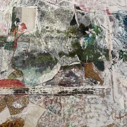 Painting Tiaré blues by Sablyne | Painting Raw art Acrylic Portrait