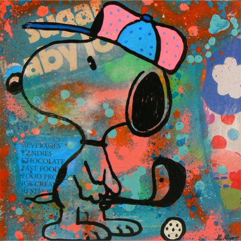 Peinture Snoopy golf par Kikayou | Tableau Graffiti
