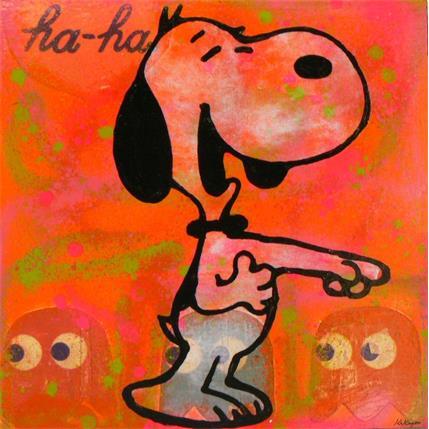 Peinture Snoppy MDR par Kikayou | Tableau Pop-art Graffiti Icones Pop