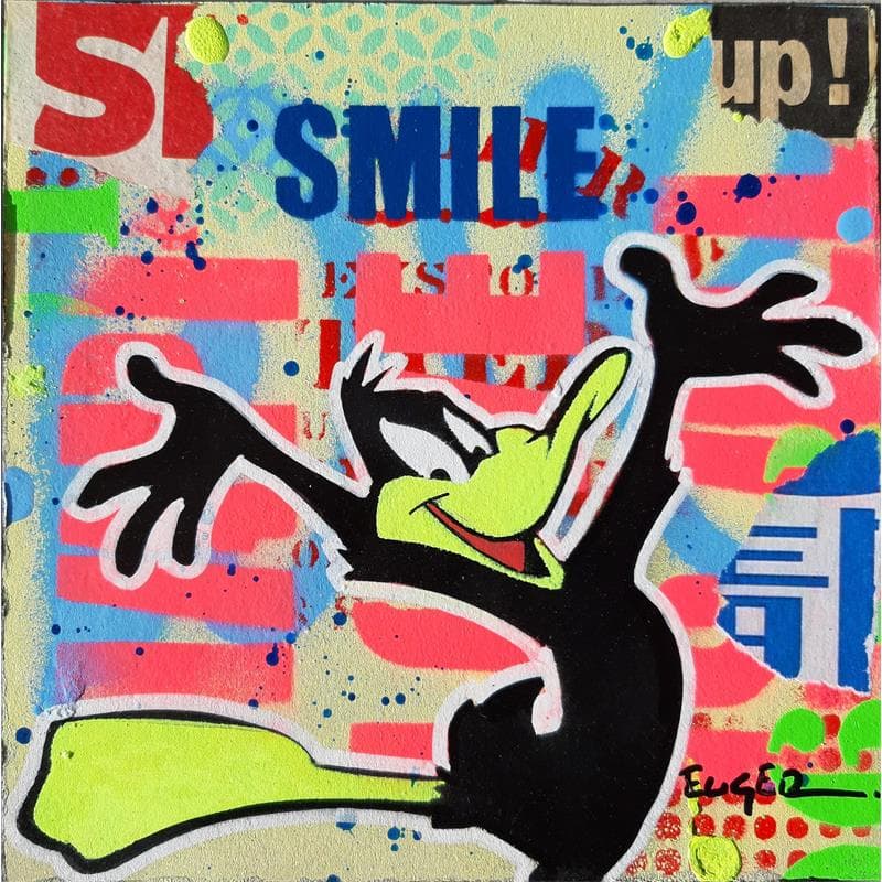 Gemälde Smile Up von Euger Philippe | Gemälde Pop-Art Pop-Ikonen Graffiti Acryl