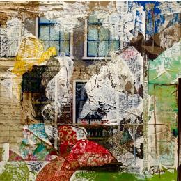 Painting Rumeur by Sablyne | Painting Raw art Acrylic Portrait