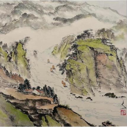 Painting Going Forward by Sanqian | Painting Figurative Landscapes