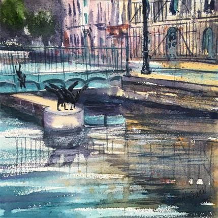 Peinture Troyes 63 par Hoffmann Elisabeth | Tableau Figuratif Aquarelle Urbain