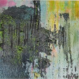 Painting Shiny green - Cathédrale de Strasbourg by Horea | Painting Raw art Oil Minimalist, Urban