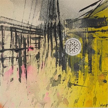 Gemälde Vibrations - Cathédrale de Strasbourg von Horea | Gemälde Art brut Öl Minimalistisch, Urban