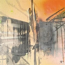 Painting Néo n°1 - Cathédrale de Strasbourg by Horea | Painting Raw art Oil Minimalist, Urban