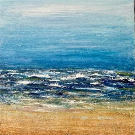 Peinture Marée Haute par Rocco Sophie | Tableau Art Singulier Acrylique, Collage, Sable Marine, Paysages