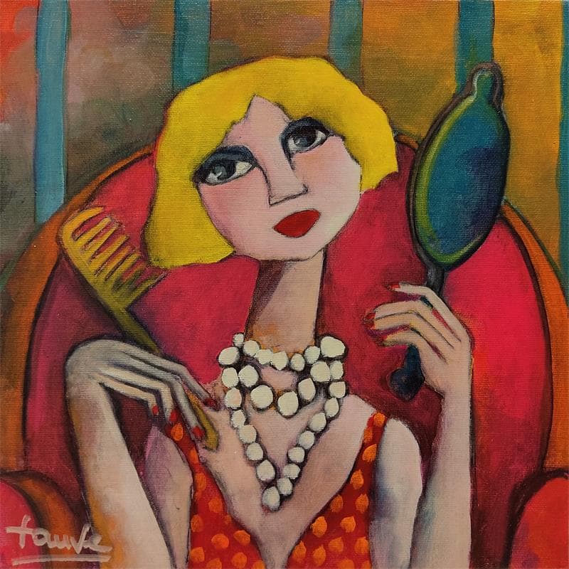 Painting Nouvelle coupe by Fauve | Painting Figurative Life style Oil