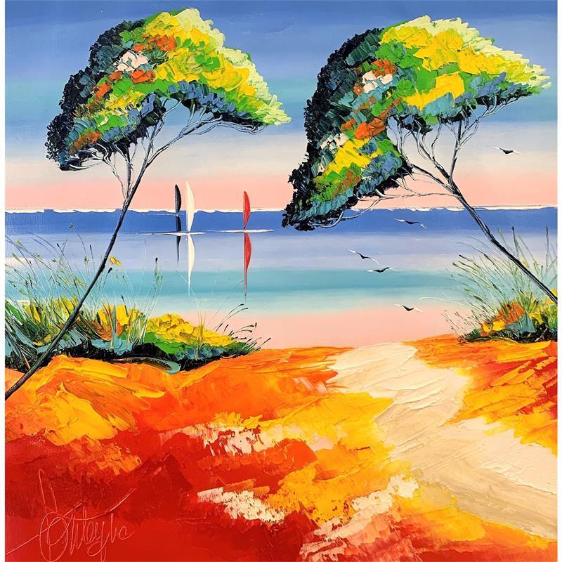 Peinture Le chemin des fleurs par Fonteyne David | Tableau Acrylique