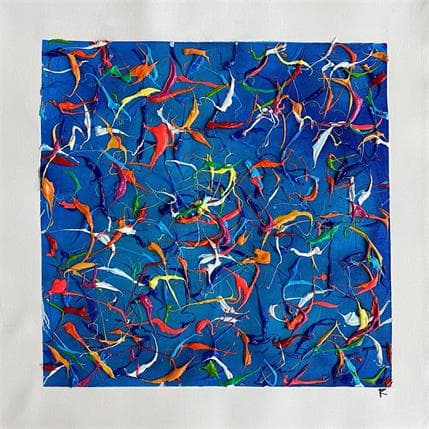 Painting Les Eaux du Mozambique I by Cantin Rose | Painting Abstract Acrylic Minimalist