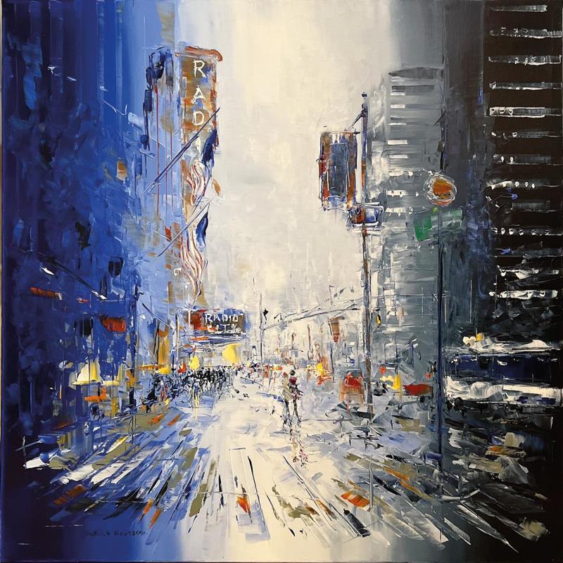 Peinture a foggy day in Manhattan par Rousseau Patrick | Tableau Figuratif Paysages Urbain Huile