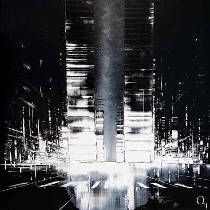 Peinture Vol de nuit par Rey Julien | Tableau Figuratif Acrylique Urbain