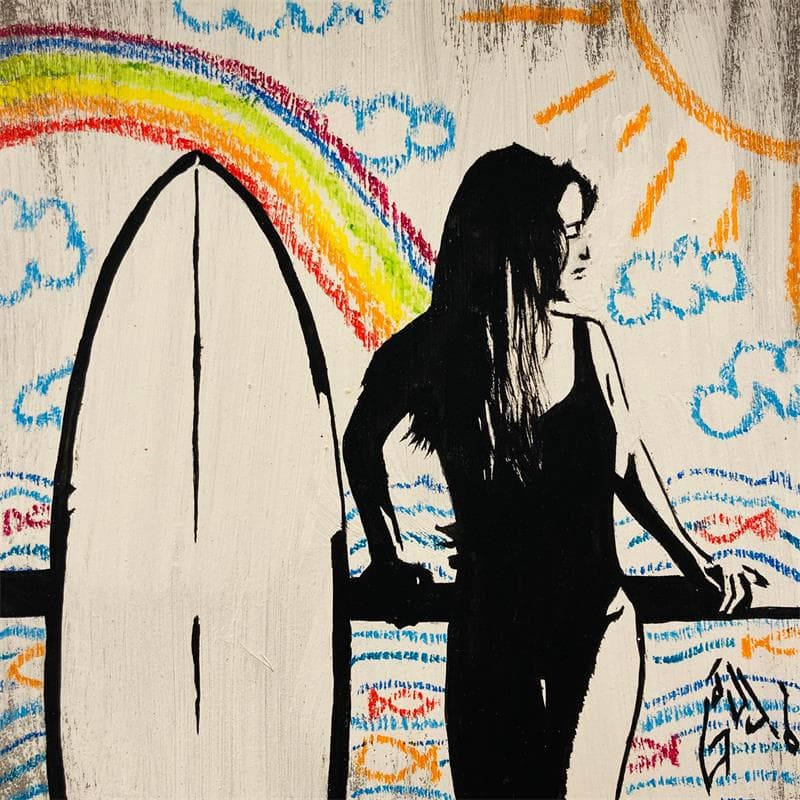 Painting Wait for the wave by Di Vicino Gaudio Alessandro | Painting Acrylic