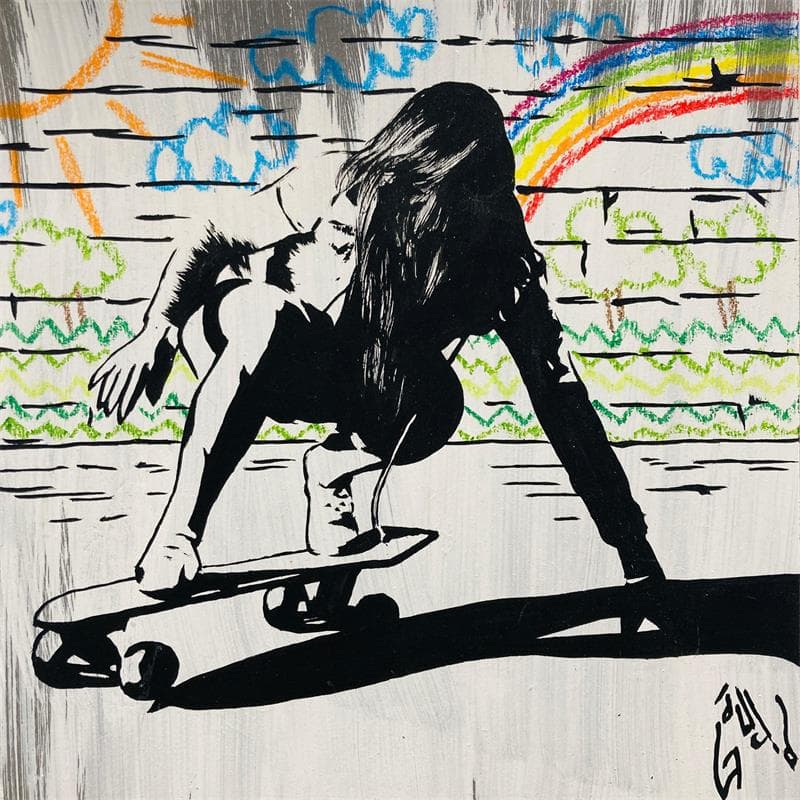 Painting Skating by Di Vicino Gaudio Alessandro | Painting Acrylic