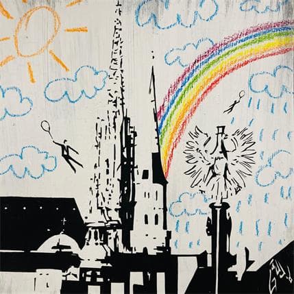 Peinture The flight of eagles par Di Vicino Gaudio Alessandro | Tableau  Acrylique