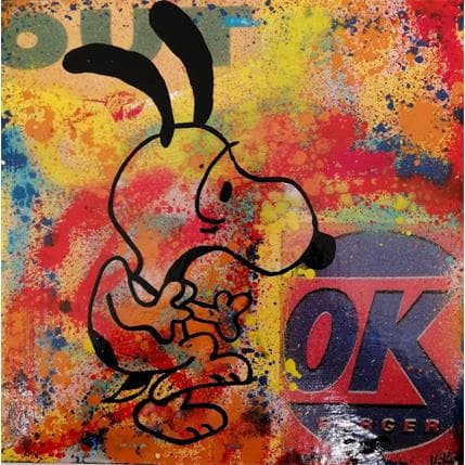 Peinture Snoopy afraid par Kikayou | Tableau Pop-art Graffiti Icones Pop