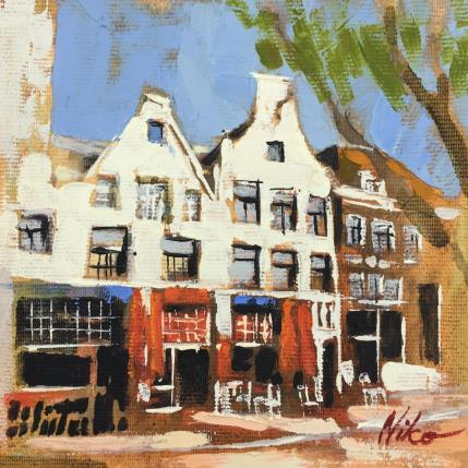 Pintura red umbrellas por Niko Marina  | Pintura Figurativo Aceite Urbano