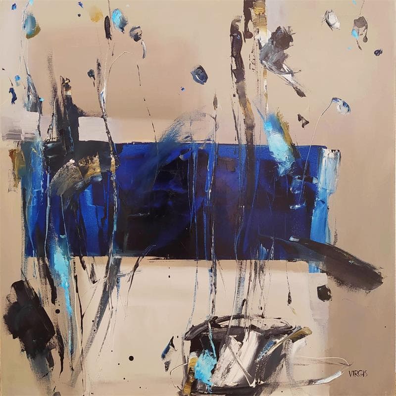 Peinture Lucky saturday par Virgis | Tableau Abstrait Minimaliste Huile