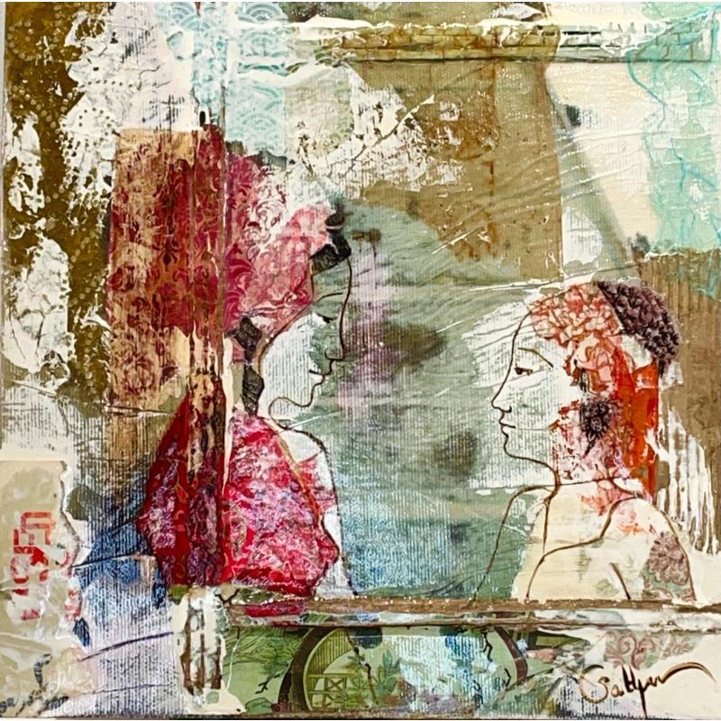 Peinture Prière de Diaprée par Sablyne | Tableau Art Singulier Portraits Acrylique