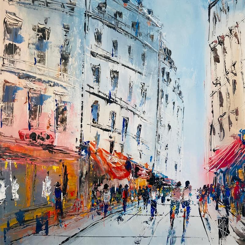 Painting Un moment partagé by Raffin Christian | Painting Figurative Urban Oil