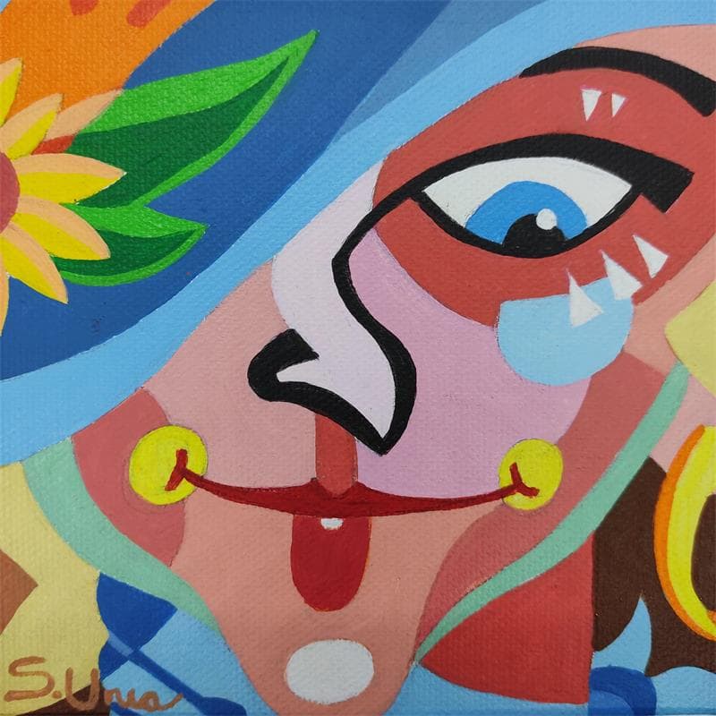 Painting TIMIDEZ by S.Uria | Painting Figurative Portrait Acrylic