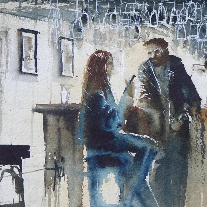 Painting Début de l'histoire by Abbatucci Violaine | Painting Figurative Life style Watercolor