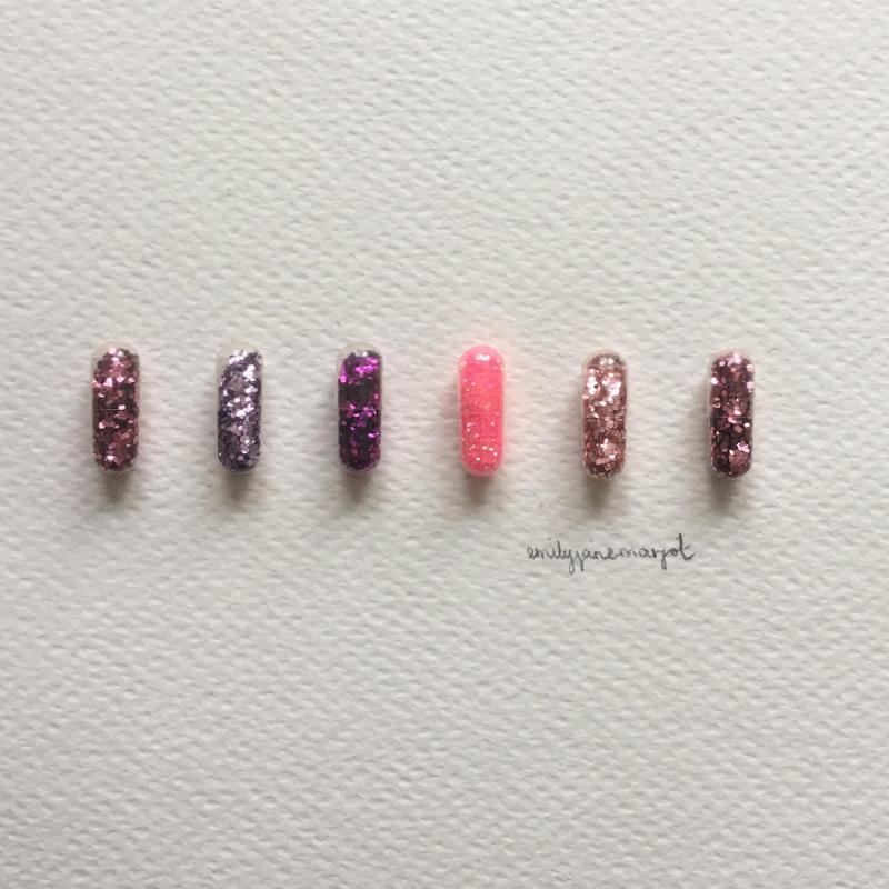 Peinture Happy pills pink par Marjot Emily Jane  | Tableau Abstrait Matiérisme Minimaliste