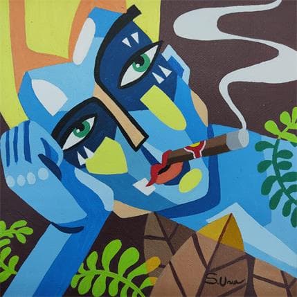 Painting PENSAMIENTO 2 by S.Uria | Painting Figurative Acrylic Portrait