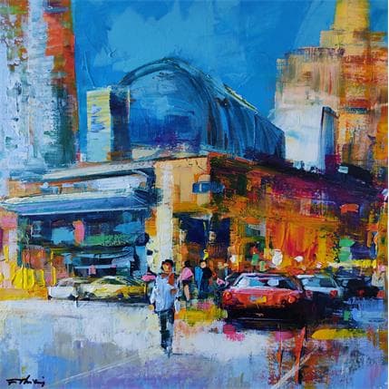 Peinture Rimeli center, afternoon par Frédéric Thiery | Tableau Figuratif Acrylique Urbain
