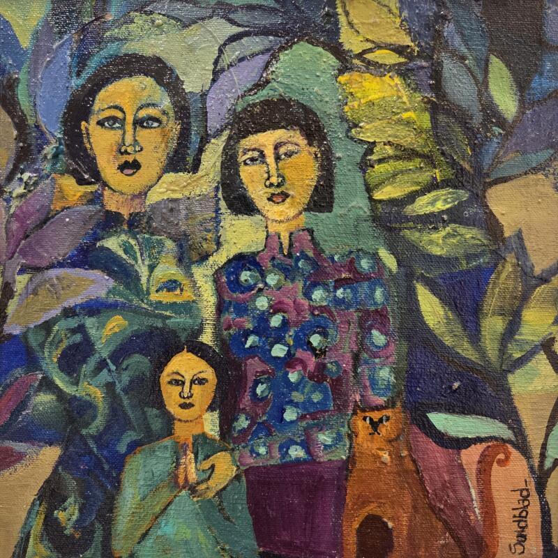 Peinture My orange cat par Sundblad Silvina | Tableau Acrylique