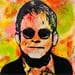 Painting Elton John by Kikayou | Painting Pop-art Portrait Pop icons Graffiti