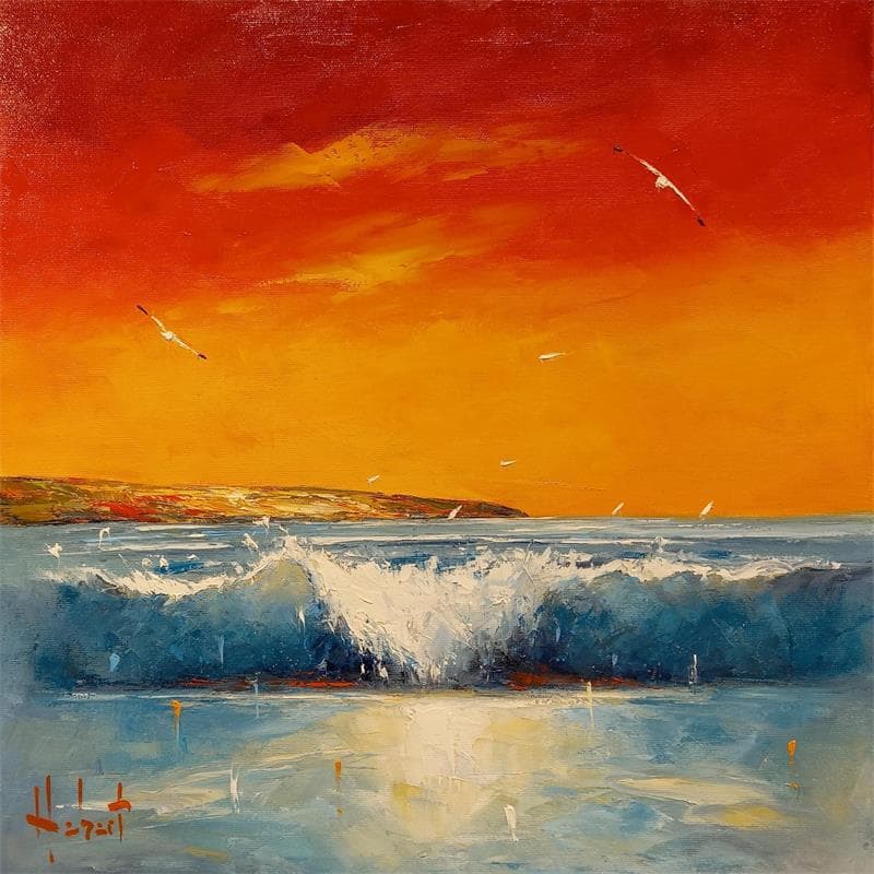 Gemälde Aurore en Mer von Hébert Franck | Gemälde Öl