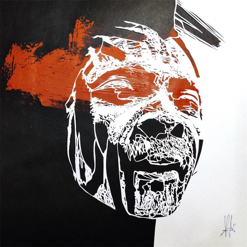 Painting Thoughts bouncing around by Louafi Valentine | Painting Figurative Portrait